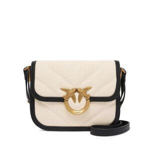 PINKO Love Birds Quilted Canvas Crossbody Bag Women NEROANTIQUEGOLD